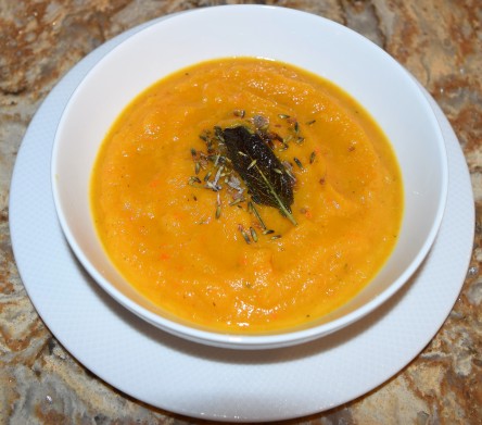 Butternut Squash Soup with Lavender and Sage